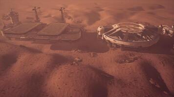 CGI Exploration of Mars colony structure on the surface of the red planet video