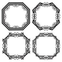 Rustic Floral Borders Planner Decorative Frames Collection vector