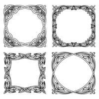 Symmetrical Floral Borders Perfect Decorative Frames Collection vector