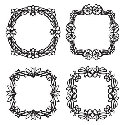 Elegant Blossom Floral Frames Decorative Borders Collection