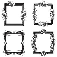 Intricate Swirl Floral Frames Decorative Edge Artwork Collection vector