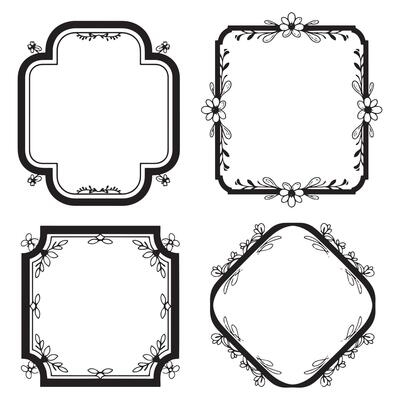 Botanical Frame Floral Borders Decorative Collection