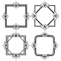 Serene Floral Borders Calming Decorative Frames vector