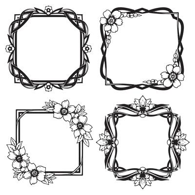 Intricate Floral Borders Scrapbook Decorative Frames Collection