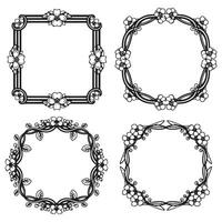 Enchanting Floral Frames Charming Decorative Borders Set vector