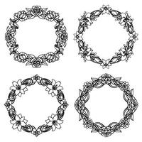 Subtle Floral Borders Gentle Decorative Frames Collection vector