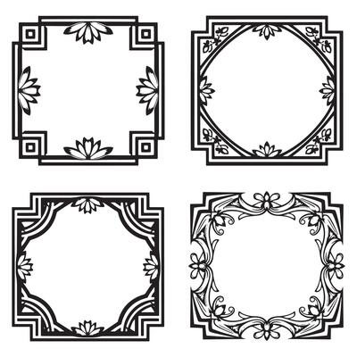 Dreamy Pastel Floral Frames Decorative Borders Set