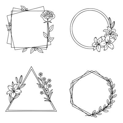 Graceful Floral Borders Beautiful Decorative Frames