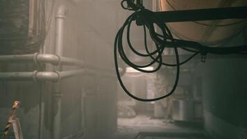 CGI Mysterious industrial corridor illuminated by soft light in a confined space video