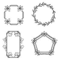 Delicate Side Floral Borders Decorative Line Element Set vector