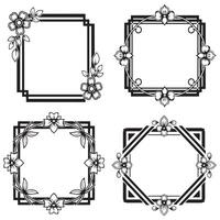 Timeless Bloom Floral Frames Decorative Borders vector