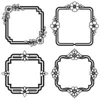 Serene Floral Frames Calm Decorative Borders vector
