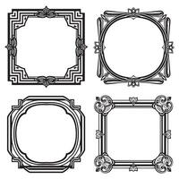 Victorian Scroll Floral Frames Decorative Edge Design vector