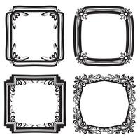 Abstract Floral Frames Imaginative Decorative Borders vector