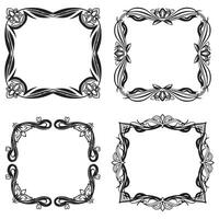 Intricate Hexagon Floral Borders Decorative Frames vector