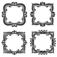 Timeless Floral Frames Minimalist Decorative Lines Set vector