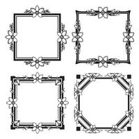 Hand Crafted Floral Frames Decorative Border Sketch Collection vector