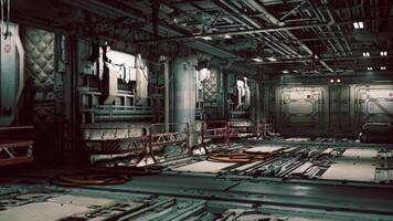 CGI Industrial corridor with pipes and machinery in a futuristic environment video