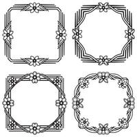 Botanical Floral Frames Nature Inspired Decorative Scrolls Collection vector