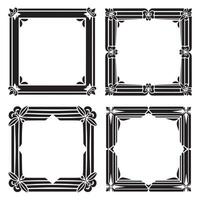 Subtle Embellishment Floral Borders Decorative Line Design Set vector