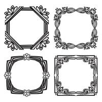 Botanical Sketch Floral Borders Decorative Frames Collection vector