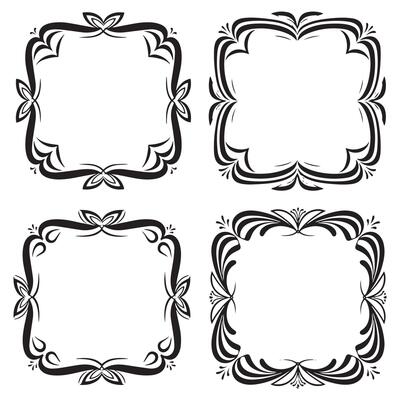 Whimsical Accent Floral Borders Decorative Frames