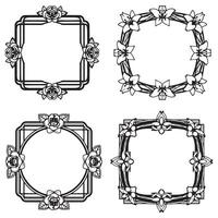 Subtle Floral Borders Understated Decorative Frames Set vector