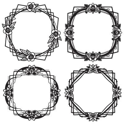 Dreamy Floral Borders Ethereal Decorative Frames
