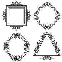 Botanical Sketch Floral Borders Decorative Frames vector