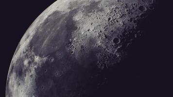 CGI Stunning close up view of the moon showcasing its detailed surface features video