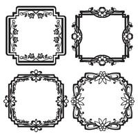 Abstract Floral Borders Unique Decorative Frames Collection vector