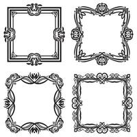 Geometric Floral Borders Structured Decorative Frames vector