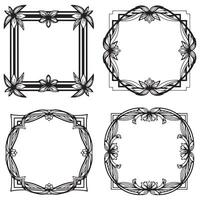 Rustic Floral Frames Charming Decorative Borders Collection vector