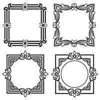 Intricate Swirl Floral Borders Decorative Frames vector