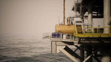 CGI Oil rig platform overlooking the open sea during a clear day video