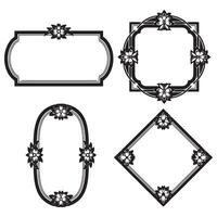 Artistic Floral Frames Expressive Decorative Borders Collection vector