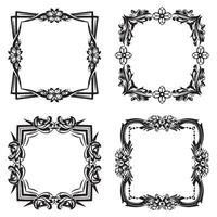 Artistic Floral Frames Expressive Decorative Patterns Collection vector