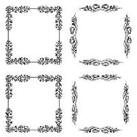 Modern Floral Frames Stylish Decorative Scrolls vector