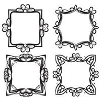 Subtle Autumn Floral Borders Decorative Frames Set vector