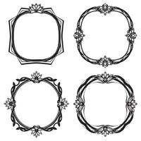 Rustic Floral Borders Charming Decorative Vignettes vector