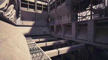 CGI Exploring an expansive industrial space with structural details and machinery video
