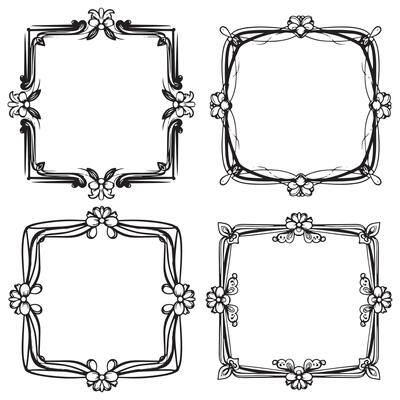 Chic Rectangle Floral Borders Decorative Frames
