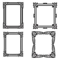 Refined Ornament Floral Frames Decorative Edge Element Set vector