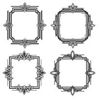 Victorian Scroll Floral Frames Decorative Edge Element Set vector