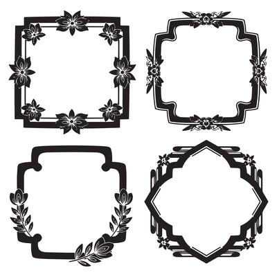 Graceful Floral Borders Elegant Decorative Frames