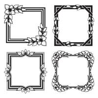 Hand Drawn Floral Borders Unique Decorative Patterns Collection vector