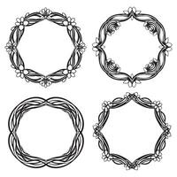 Sophisticated Floral Frames Greeting Card Decorative Borders Set vector
