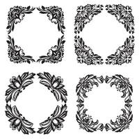 Victorian Scroll Floral Borders Decorative Frames vector