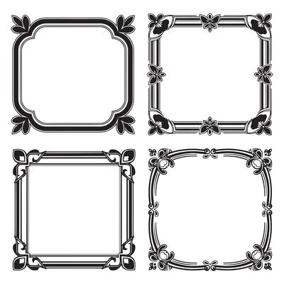 Modern Corner Floral Frames Decorative Borders Collection
