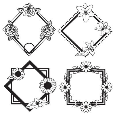 Chic Floral Frames Artistic Decorative Borders Collection